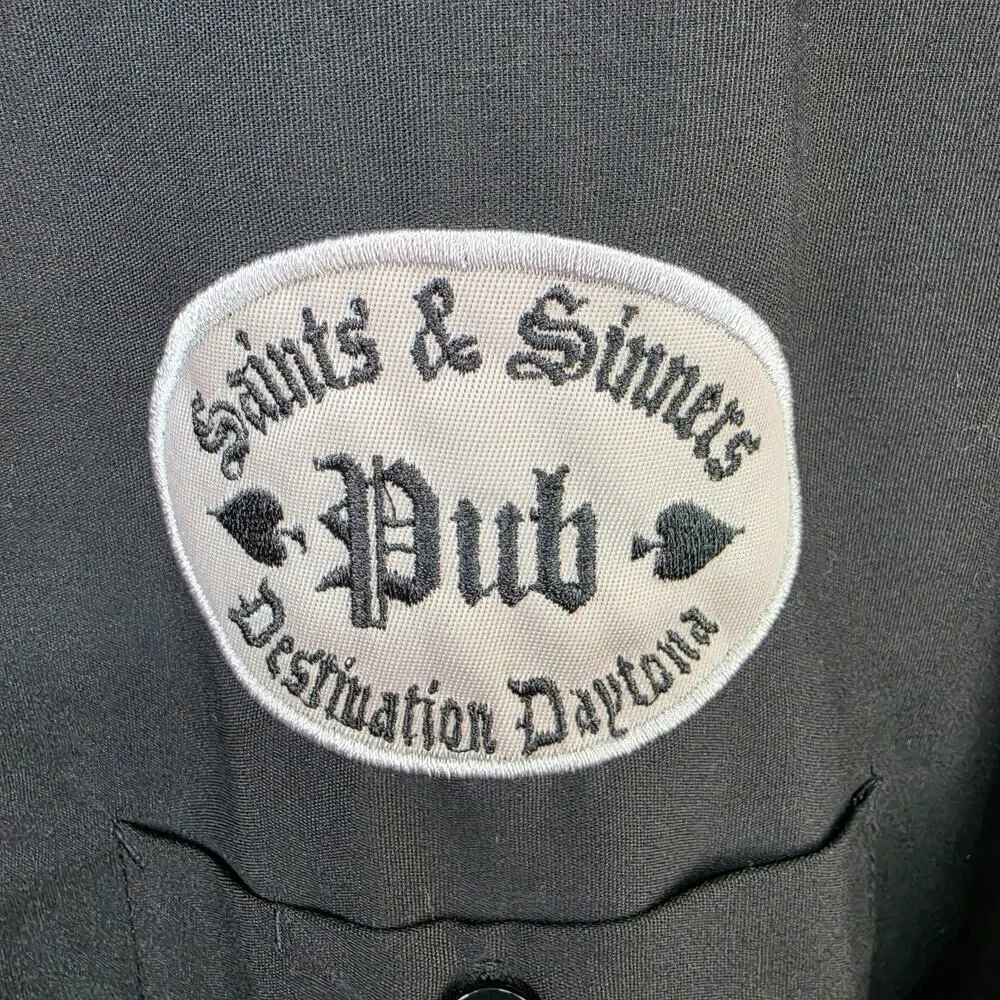 CornerStone XL Saints & Sinners Pub Daytona Black Work Shirt Button USA Biker